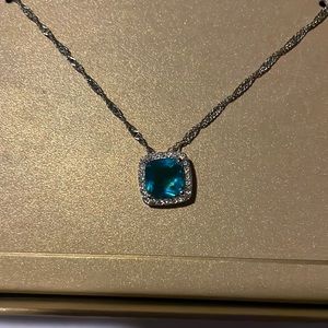 Blue Topaz on Sterling silver necklace ~ December birthstone